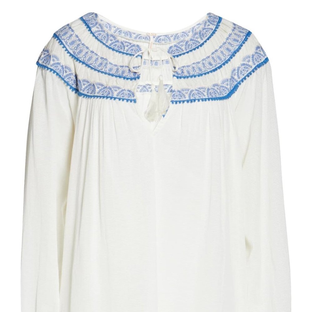 NWT Free People Erin Embroidered Dress Ivory Combo Small S - Picture 5 of 8